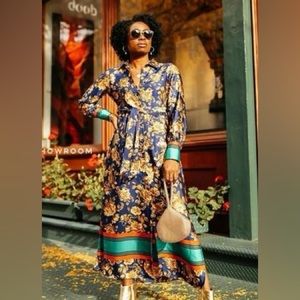 Zara floral maxi silk button down dress. Size small 26